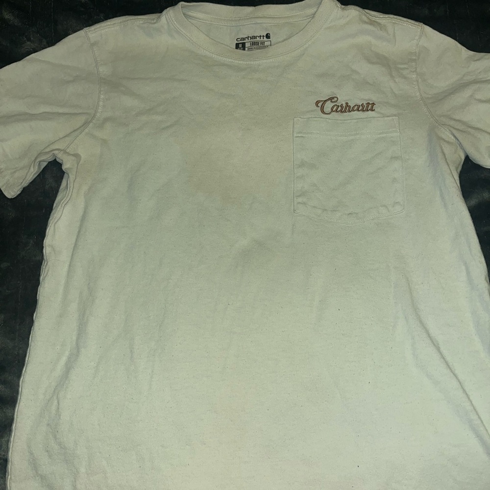 Carhartt Women Cream Off-White T-Shirt